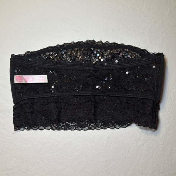 Victoria Secret PINK Women's Black Lace Sequined Bandeau 2013 Size Small NWOT - Picture 4 of 8
